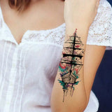 Yeknu  Sailboat Long-lasting Waterproof Temporary Tattoo Sticker, Realistic Non-reflective Fake Tattoo, for Men and Women