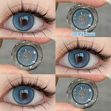 Yeknu  1 Pair Myopia Color Contact Lenses for Eyes with Prescription Makeup Eye Color Lenses Beauty Pupils Fashion Blue Lenses