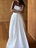 Yeknu  Jastie 100% Cotton Suspender Underwear Half Long Skirt Set Summer Beach Style Sexy Stylish Underwear Skirt Set Women's Clothing