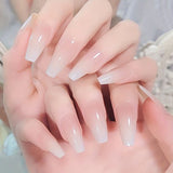Yeknu  Rubber Base Gel Nail Polish Pink White Base Gel Top Coat Jelly Semi Transparen French Soak Off UV Nail Art Varnish