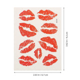 Yeknu  6Pcs Red Lip Tattoo Stickers Kiss Temporary Tatoos Body Stamp waterproof Kiss Tattoo Adults Man Tattoos face Kiss lip stickers