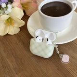 Yeknu  Fresh light green plaid AirPods 4th generation earphone cover is suitable for Apple 2nd generation Bluetooth earphone
