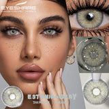 Yeknu  Myopia Lenses 1 Pair Colored Contact Lenses with Degree Natural Eye Contacts Brown Lenses Gray Pupils Yearly Disposable