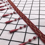 Yeknu  12M Curtain Beads Lace Tassel DIY Curtain Mantle Head Decor Accessories Imitation Pearl Beaded Fringe Lace Trim Upholstery