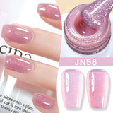 Yeknu  10ml Jelly Nude Gel Nail Polish Crystal Translucent Coffee Soak Off Semi-Permanent Varnish Base Top Coat Manicure