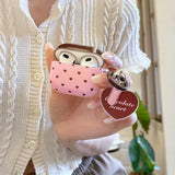 Yeknu  Simple pink brown love pendant Airpods4/3 earphone protective case cover pro2 second, third and fourth generation
