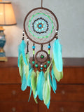 Yeknu  Creative Retro Indian Style Dream Catcher Wind Bell Indoor Hanging Decoration Personalized Airborne Ornament Handmade Feathers
