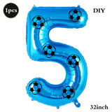 Yeknu  Soccer Birthday Party Decoration Multi Color Number 7 Balloon 32Inch 1 2 3 4 5 6 7 8 9 Digit Football Balloon Large Figure Golob