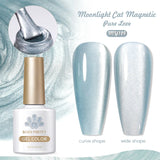 Yeknu  Gold Reflective Moonlight Gel Nail Polish Cat Magnetic Aurora Spar Glitter Semi-Permanant Varnish Nail Art Magnetic