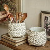 Yeknu  1pcPine Cone Shaped Three-legged Ceramic Storage Jar - Kitchen Tool Tube, Decorative Jar, Holiday Gift, Durable Ceramic Material