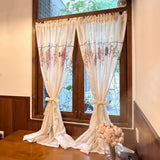 Yeknu  Village Curtains for Living Room Nordic Cotton Half Door Blackout Kitchen Washing Table Screen
