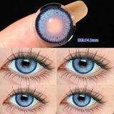 Yeknu  2PCS Contact Lenses Myopia Beauty Blue Lenses Cosmetic Pupils Natural Color Lens Eyes with Degree High Quality Lenses