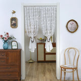 Yeknu  Lace Door Curtain Partition Blind Home Use Semi-Curtain Bedroom Bloing Curtain Entrance High-End ort Curtain Kitchen Hang...