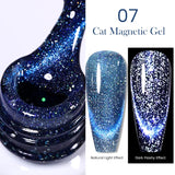 Yeknu  Gold Reflective Moonlight Gel Nail Polish Cat Magnetic Aurora Spar Glitter Semi-Permanant Varnish Nail Art Magnetic
