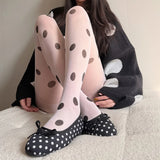Yeknu  Y2K Polka Dot Stockings Women Tights With Polka Dot Print Summer 30D Ultra-thin Translucent Spicy Girl Sheer Pantyhose