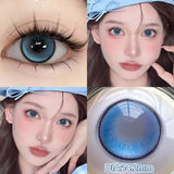 Yeknu  2pcs Myopia Color Contact Lenses for Eyes with Prescription Beauty Pupils Makeup Eye Color Lenses Fashion Blue Lenses