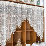 Yeknu  1Pc,Chic French Retro Romantic Lace Curtain with Tassels Geometric Embroidery, Rod Pocket Design for Living Room & Bedroom Decor