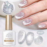 Yeknu  10ml Super Shining Reflective Cat Magnetic Gel Ultra Shine Glitter Red Silver Soak Off UV LED Gel Nail Art Varnish
