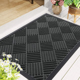 Yeknu  Olanly Front Door Mat Outside Entrance Heavy Duty Sturdy Natural Rubber Doormat Non-Slip Low Profile Floor Mat For Entryway