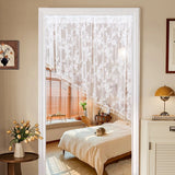 Yeknu  Exquisite Embroidery Heavy Du Door Curtain No Punching Required Aosphere Sensation Bead Hanging Curtain Lace Door Curtain