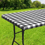 Yeknu  Olanly Rectangle Vinyl Table Cover Stretch Waterproof Table Covers Fitted Tablecloth For Home Party Camping Table Cloth Outdoor