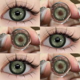 Yeknu  Contact Lenses Cosmetic Green Contact Lenses Makeup Colored Pupils Cosplay Lenses Cosmetics Beauty Woman Colored Lenses
