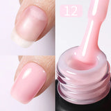 Yeknu  Rubber Base Gel Nail Polish Pink White Base Gel Top Coat Jelly Semi Transparen French Soak Off UV Nail Art Varnish