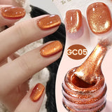 Yeknu  10ml Super Shining Reflective Cat Magnetic Gel Ultra Shine Glitter Red Silver Soak Off UV LED Gel Nail Art Varnish
