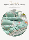 Yeknu Princess Style Korean Bed Skirt Bed Sheet Embroidered Ruffle Lace Quilt Cover Ins Bedding For Girls Luxury Home Textiles