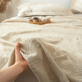 Yeknu  Luxury Cotton and Linen Bed Sheet Sets High Quality Skin Friendly Flat Sheet 2 Pillowcases for All Seasons Queen King Bedclothes