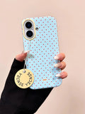 Yeknu 3D Polka Dot Cute Tomato Magnetic Grip Tok Phone Stand Holder Phone Case for IPhone 16 15 14 13 Pro Max Funny Magsafe Back Cover