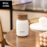 Yeknu  220ml Mini Wood Lid Stainless Steel 304 Thermal Flask Fashion Portable Pocket Coffee Tea Thermal Water Bottle Tumbler