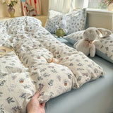 Yeknu  Ins Single Double Queen Size Duvet Cover Flat Sheet Pillowcase Girls Home Totel Bed Linens bedding sets and components