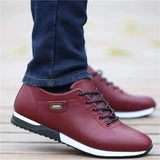 Men PU Loafers Non Slip Walking Flats Breathable Outdoor Slip on Casual Shoes for Male Work Office Driving Sneakers