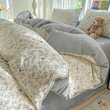 Yeknu  New All-cotton Milk Fleece High Grammage Warm Single Quilt Cover Single-sided Velvet Printed Duvet Cover for Autumn Winter