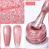Yeknu  10ml Gold Glitter Gel Nail Polish Crystal Semi Permanent Soak Off UV Gel Varnish Nail Art Manicure Base Top Coat