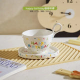 Yeknu High Beauty Female Coffee Cup Set High Grade Exquisite Afternoon Tea Cup Advanced Ceramic Mug
