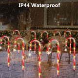 Yeknu  Christmas Candy Cane Lights 8 Modes Timer Remote Waterproof Battery Operated Pathway Marker Garden Landscape Decor Lawn Lights
