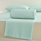 Yeknu High-end Waffle Plaid Ice Silk Summer Blanket for Bed Double Side Cool Feel Silk Air Conditioning Quilt Cooling Duvet Comforter