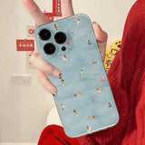 Yeknu Summer Swimming Pattern Phone Case For iPhone 15 14 13 12 11 Pro Max XS XR X 7 8 Plus Soft Clear Shockproof Bumper Back Cover