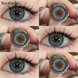 Yeknu  Cleopatra Series Color Contact Lenses Brown Lens Blue Eyes Natural Colored Pupils Contact Makeup Beauty Eye Cosmetic