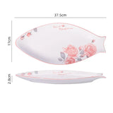 Yeknu  Nordic Cartoon Fish Plate Creative Steamed Dish Microwave Oven Available Household Restaurant Tableware Fish-shaped Dinner Plate
