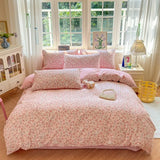 Yeknu  Floral Printed Duvet Cover 1Piece- 100% Cotton Luxury Bedding, Pre-Washed for Softness, for Bedroom Decor - Zipper Closure