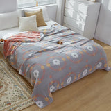 Yeknu  100% Cotton Muslin Bed Cover Breathable Muslin Bedspread Home Textile Adult Kids Jaccquard Sofa Bed Throw Blankets Bedsheet