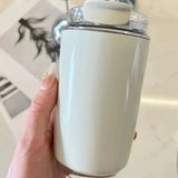 Yeknu  1PCS Tumbler Thermos Cup Milky White Coffee Mug Car Insulated Water Bottle Travel Stainless Steel Vacuum Flasks Drinking Kettle
