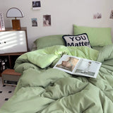Yeknu  New Washed Cotton Single Quilt Cover Solid Color Double Duvet Cover Skin Friendly and Comfortable Bedding 150x200 180x220