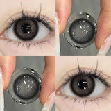 Yeknu  1 Pair/2pcs Black Contact Lenses for Eyes with diopters Big Eyes Lenses Super Natural Beautiful Pupils Fast Shipping