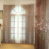 Yeknu  European Pastoral Embroidered Flower Curtains for Living Dining Room Bedroom White Gauze Bay Window Korean Window Screen Balcony