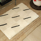 Yeknu  Nordic Tufting Stripe Bathroom Mat Tufted Beige Bathmat Soft Bedroom Rug Foot Pad Living Room Carpet Anti-slip Home Room Decor
