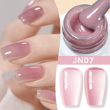 Yeknu  10ml Jelly Nude Gel Nail Polish Crystal Translucent Coffee Soak Off Semi-Permanent Varnish Base Top Coat Manicure